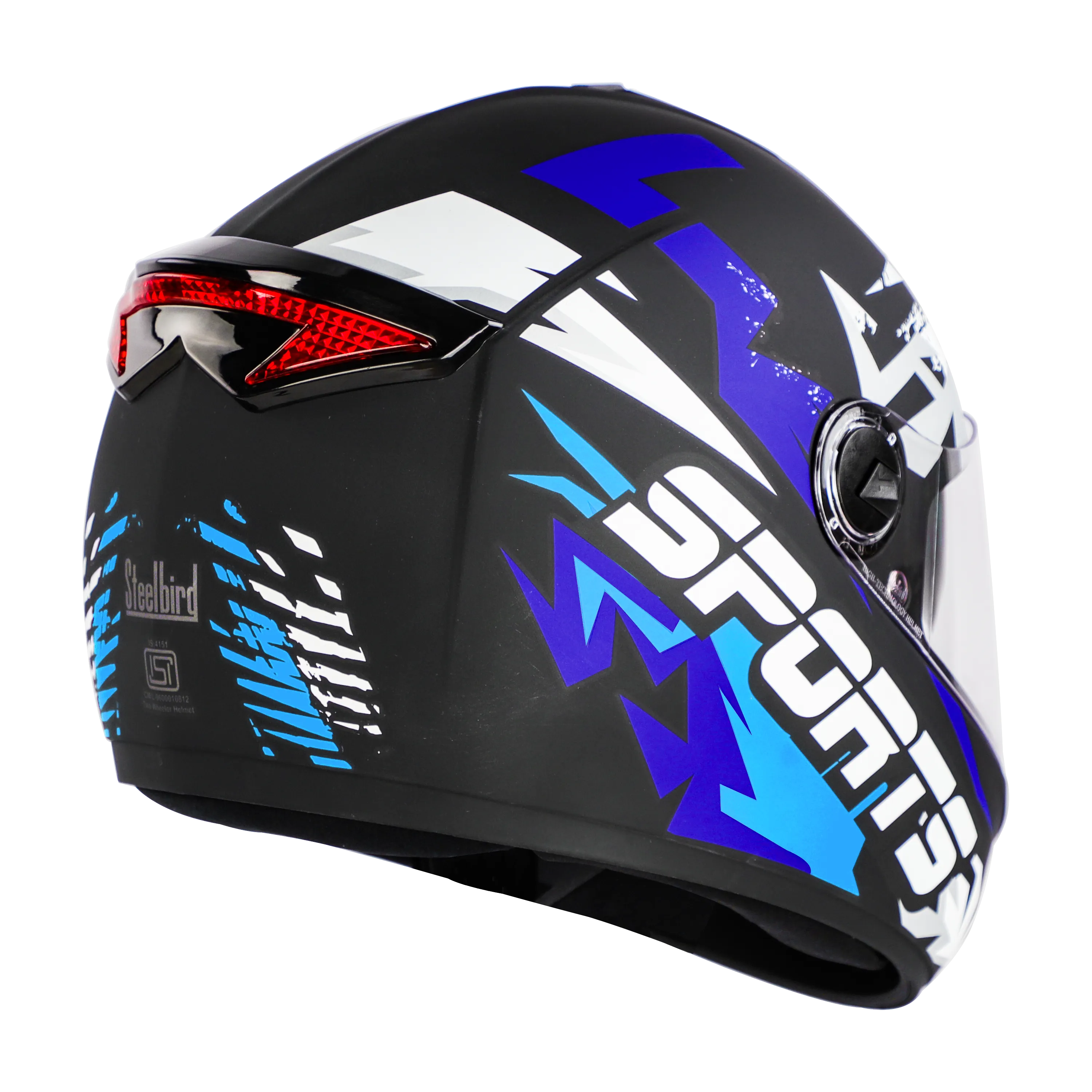STEELBIRD SBH-34 ROX ISS R SPORTS MATT BLACK/BLUE C/V 600 MM (L) STEELBIRD SBH-34 ROX ISS R SPORTS MATT BLACK/BLUE C/V 600 MM (L)