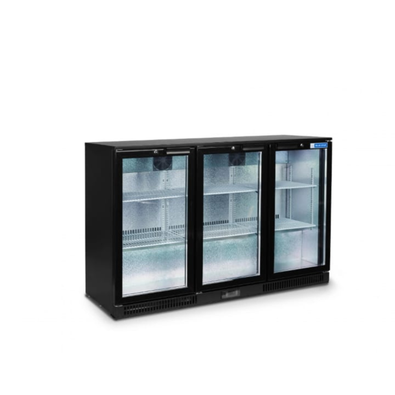 Side look of Blue Star Kitchen Refrigerator-Backbar Chiller 3 Door
