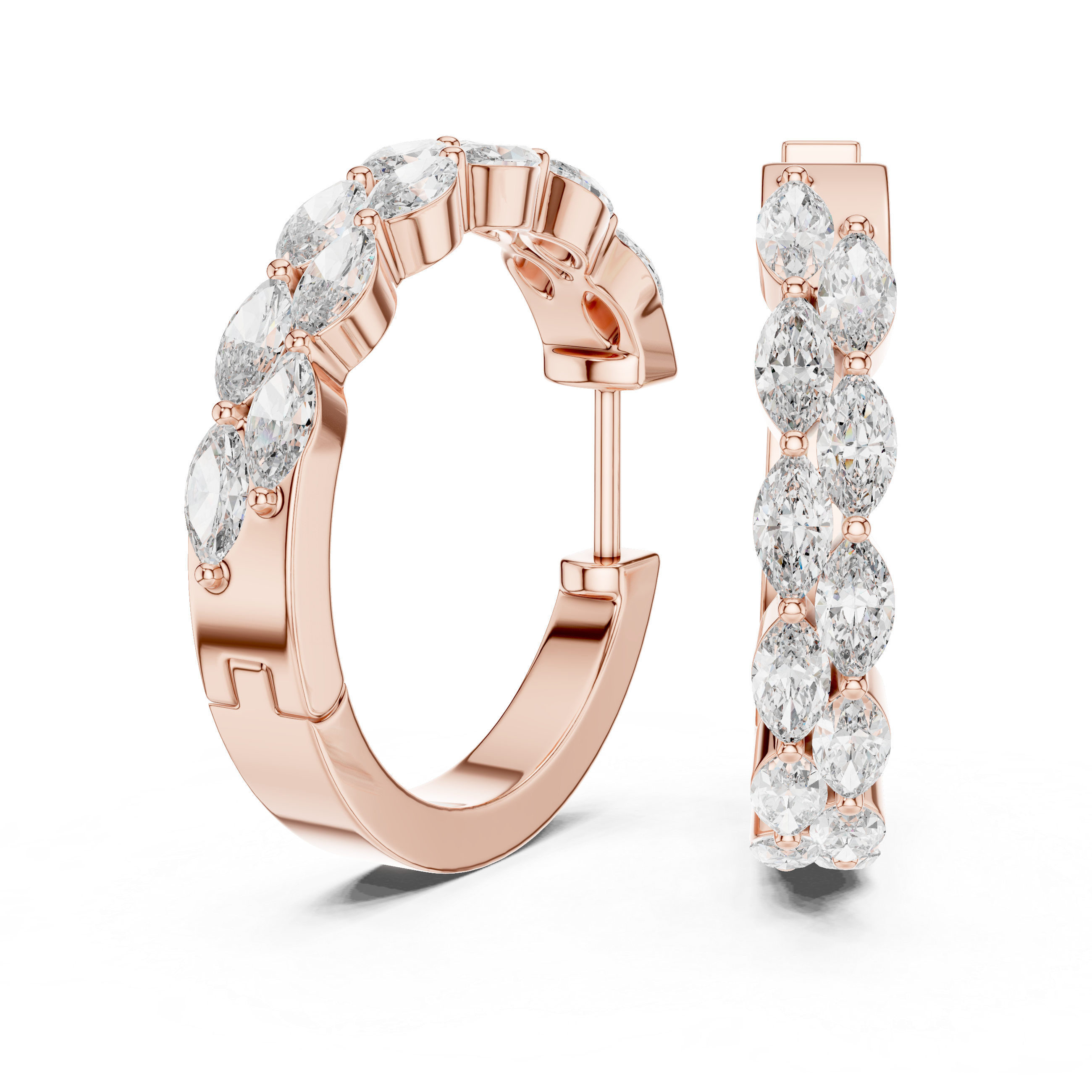 The Marquise twin row hoop