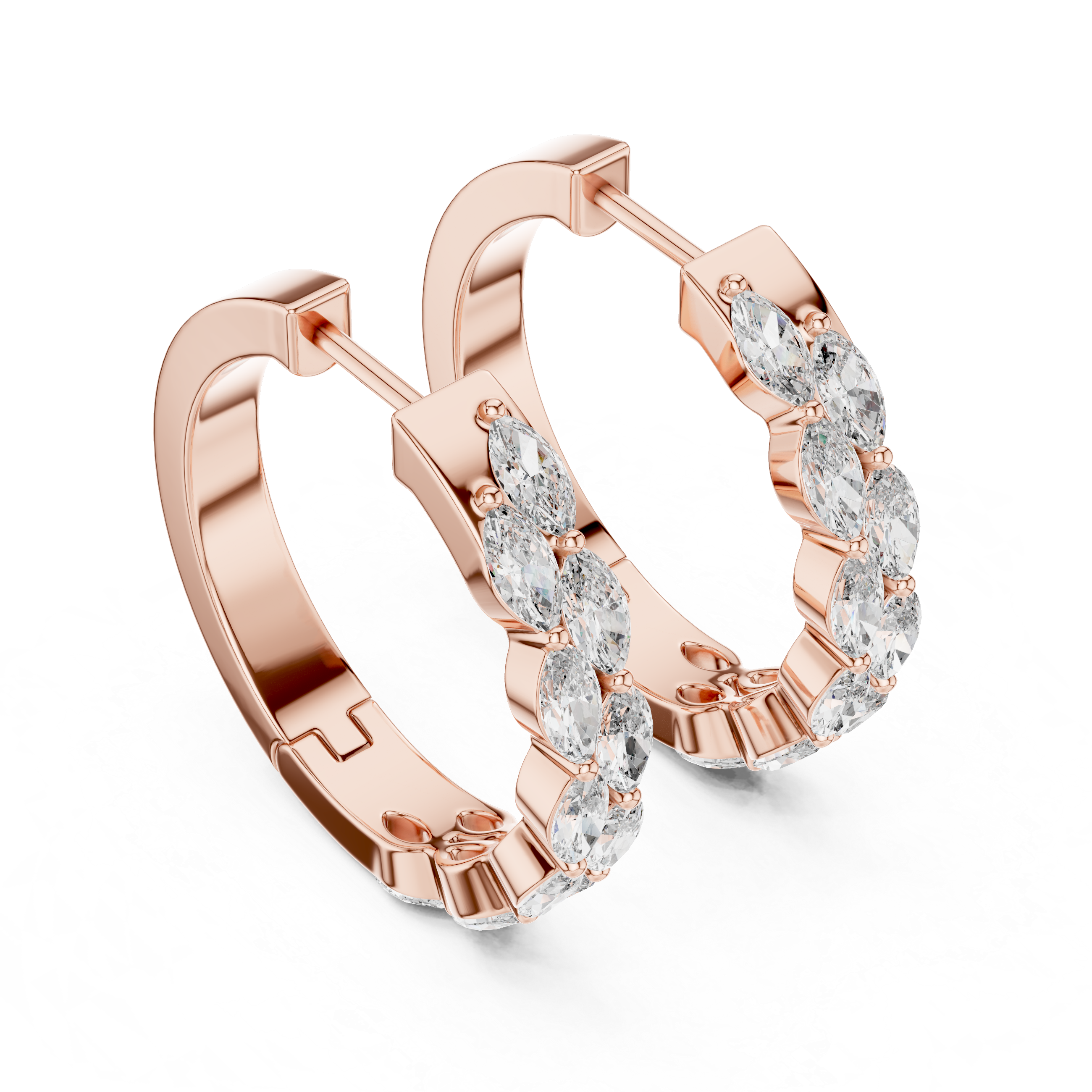 The Marquise twin row hoop