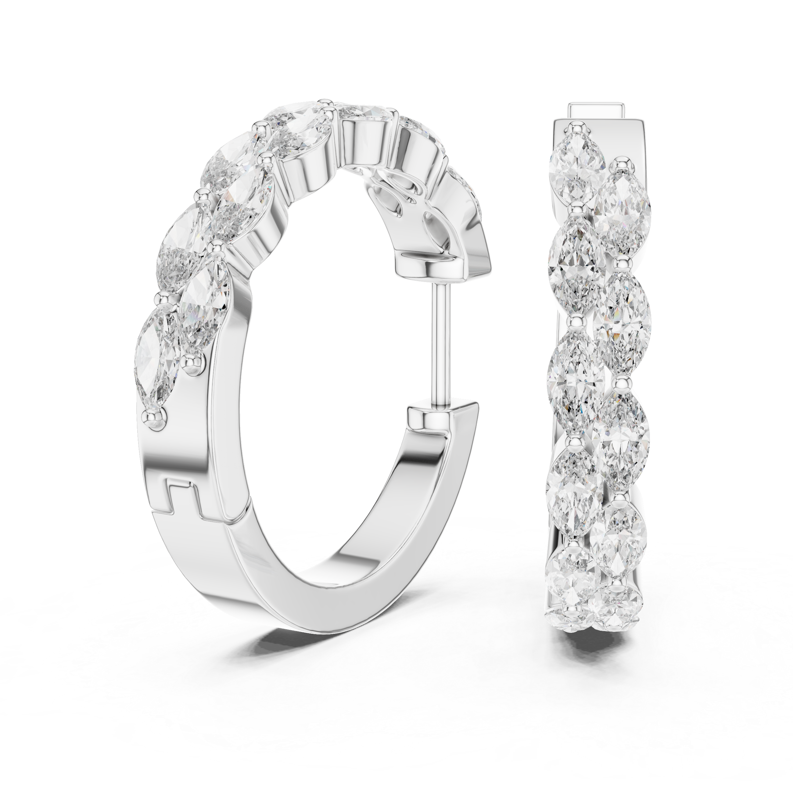 The Marquise twin row hoop