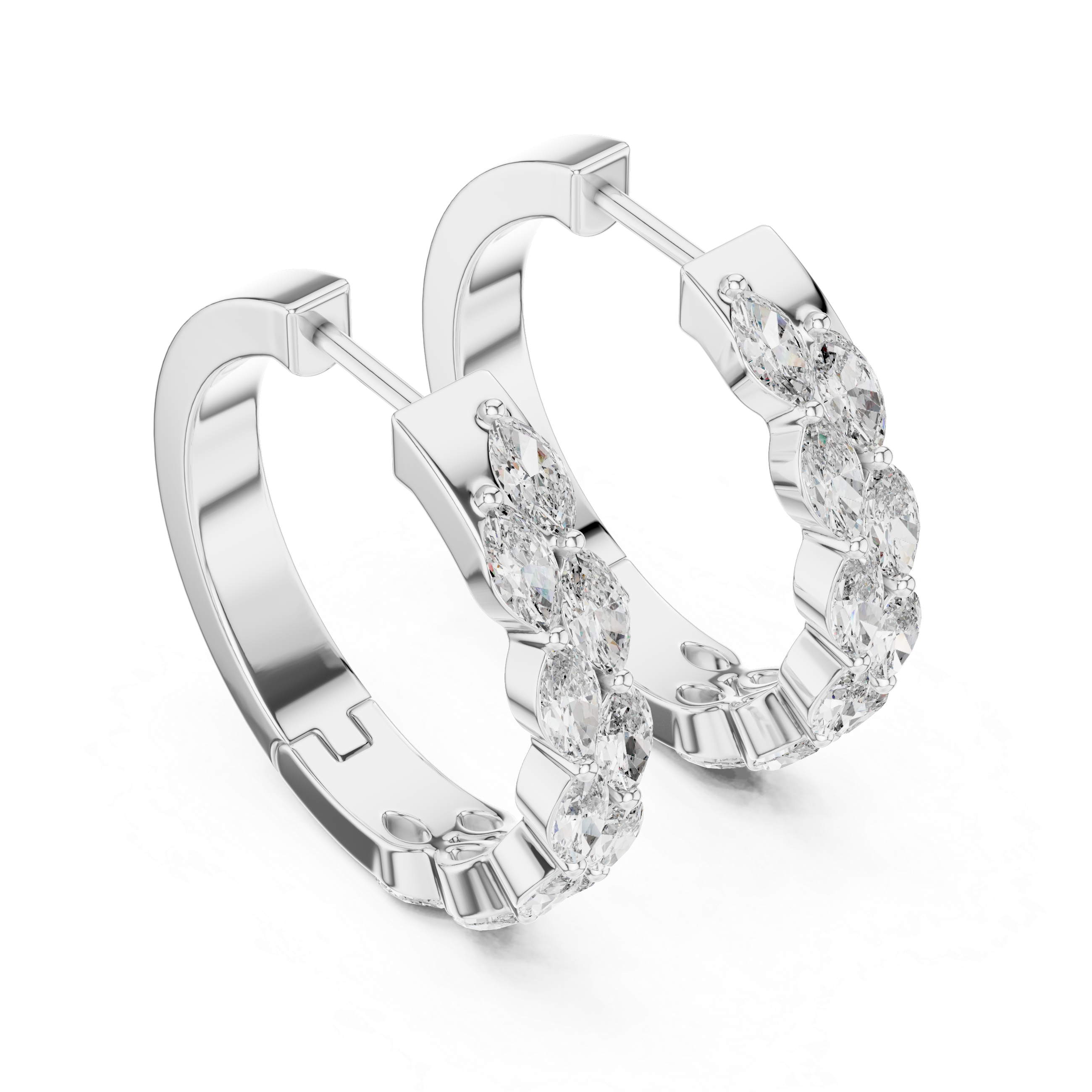 The Marquise twin row hoop