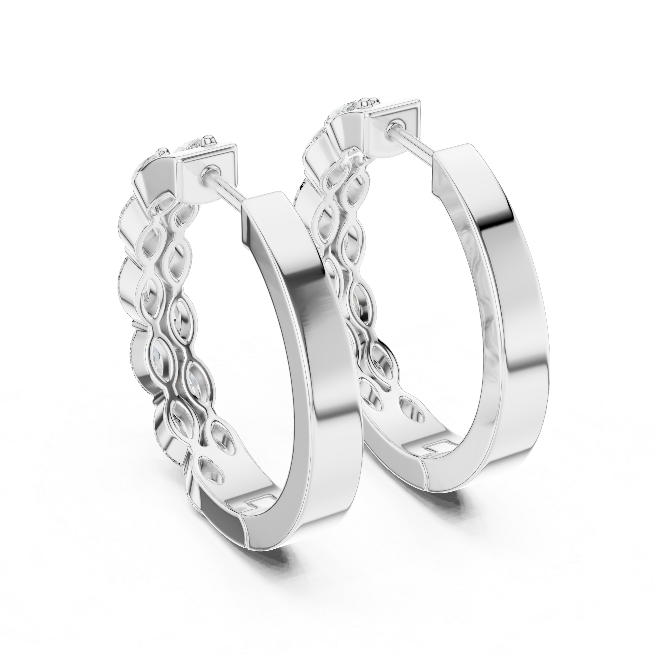 The Marquise twin row hoop