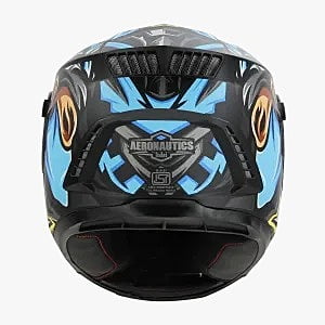 STEELBIRD SBH-40 ISS ASSASIN MATT BLACK/BLUE C/V 580 MM