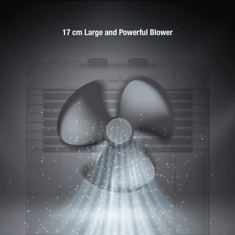 Stay cool with the portable and stylish grey Kenstar Little Honey Comb 40L air cooler.