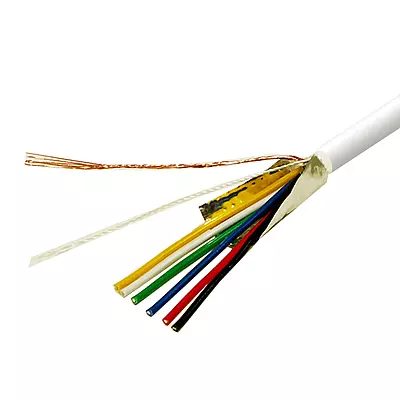 SECURITY CABLE 22/6 CCA STRANDED SHIELDED 500FT WHITE