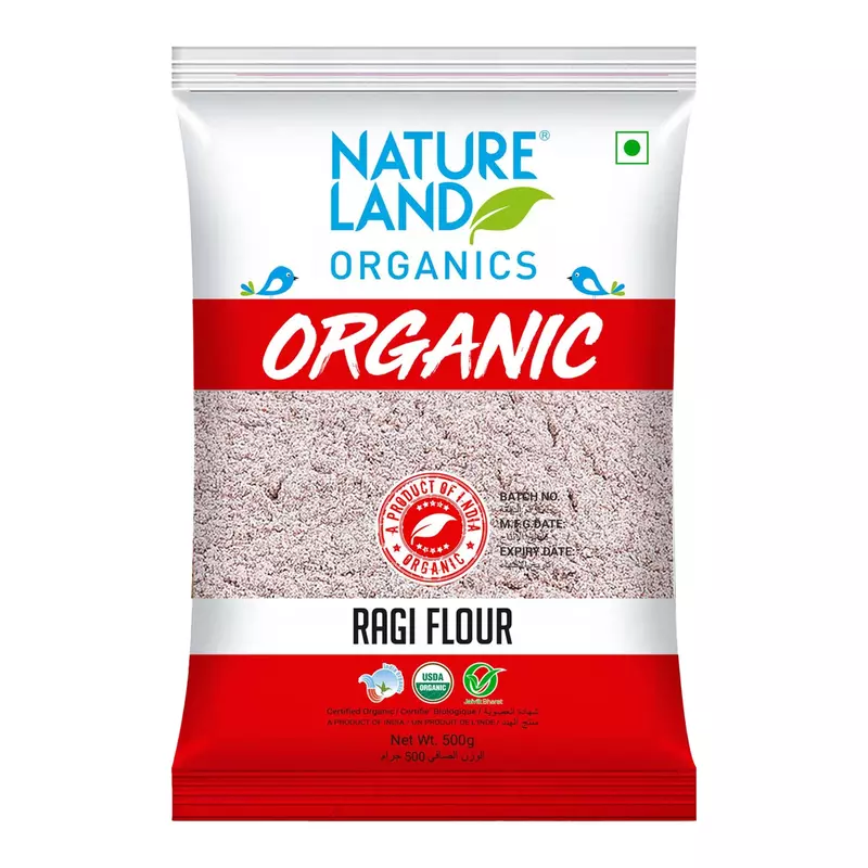 Natureland Organic Ragi Flour 500g.دقيق راجي عضوي 500 جرام