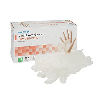 McKesson Vinyl Exam Gloves Clear Smooth Standard Cuff (BX/100EA)