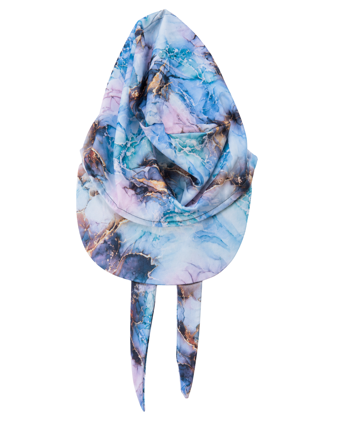 Marble Print 5-Piece Modest Swimwear Set – Blue -طقم مايوه محتشم 5 قطع بطبعة ماربل – أزرق