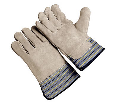 Full leather back, 2.5” rubberized cuff, lined palm