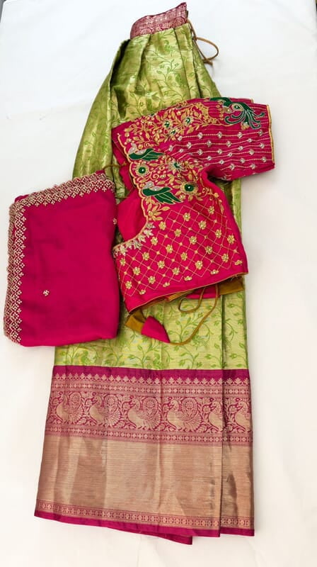 B1322: Beautiful Soft Tissue Silk Lehenga Set B1322: Beautiful Soft Tissue Silk Lehenga Set