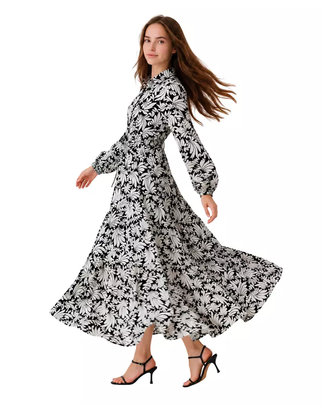 Printed Tiered Maxi Dress