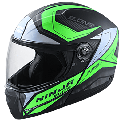 STUDDS NINJA ELITE SUPER D4 MATT BLACK N3 GREEN C/V (XL)