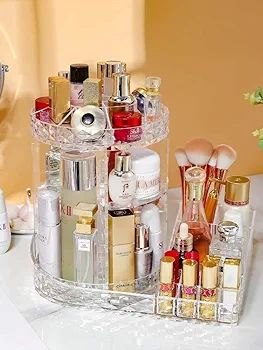 360° ROTATING ADJUSTABLE ACRYLIC COSMETICS ORGANIZER