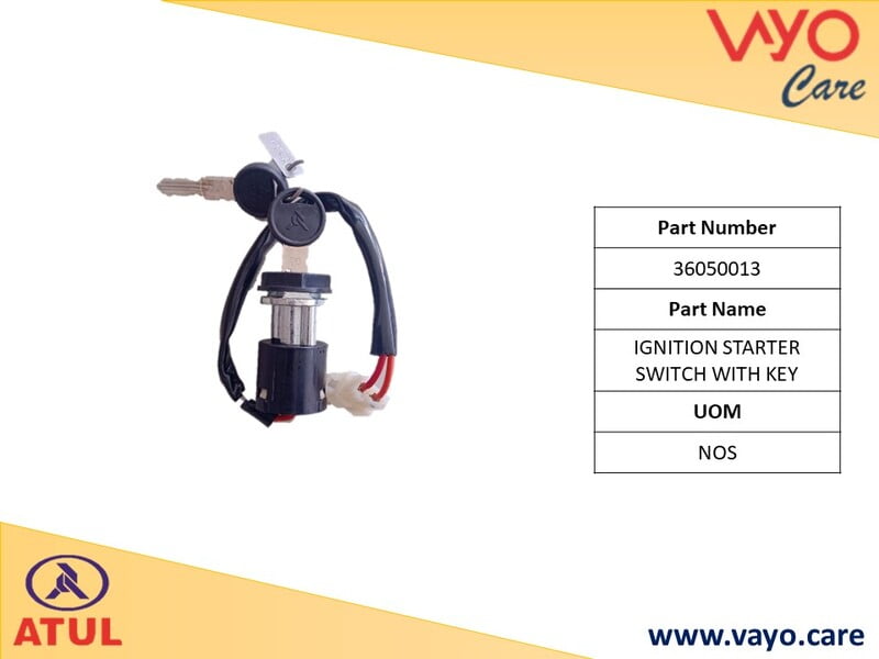 IGNITION STARTER SWITCH WITH KEY - 36050013 - GEM CARGO