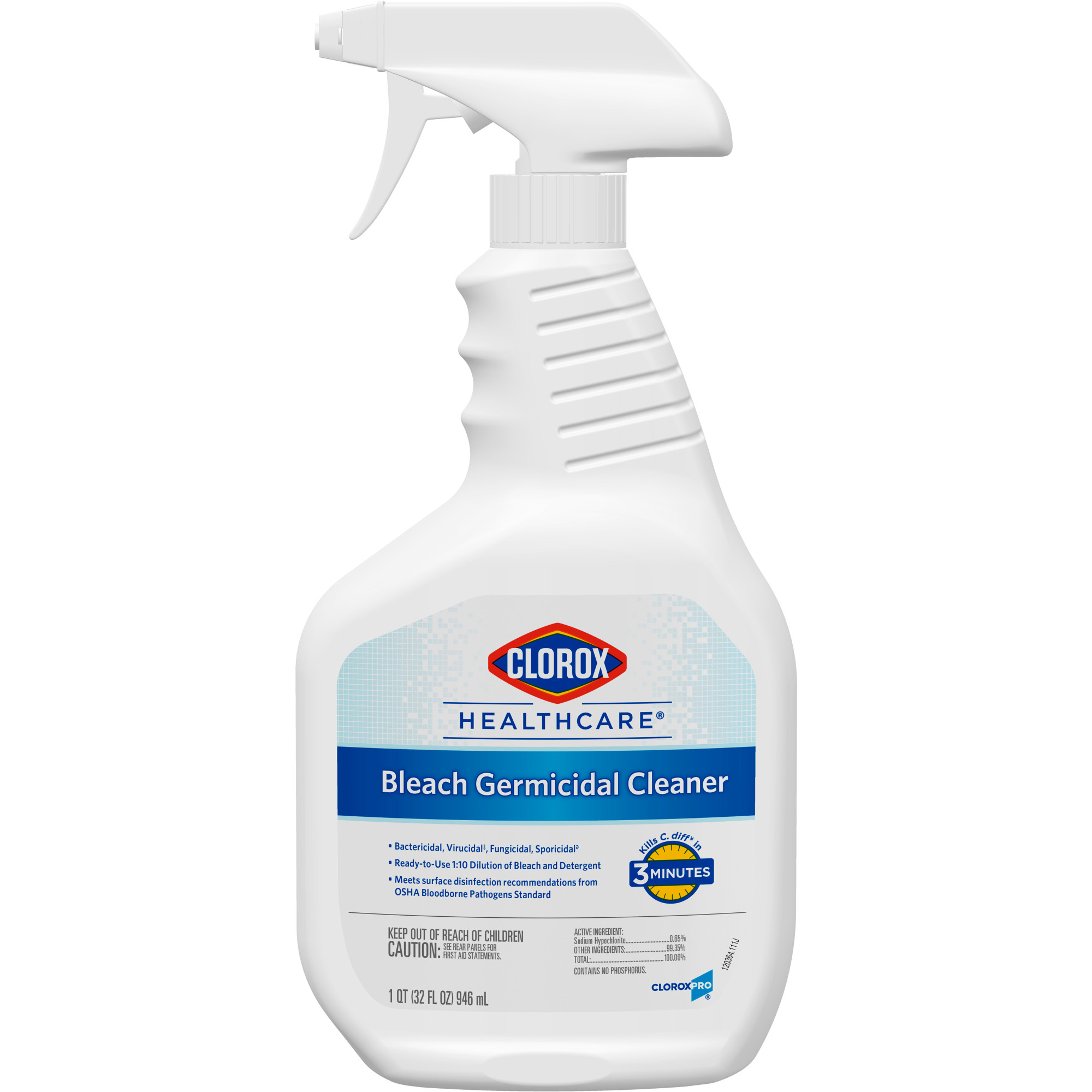 Clorox Healthcare Bleach Cleaner 32 oz. Spray Germicidal 6 / cs