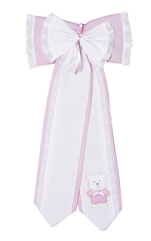 Fiocco Nascita Rosa Orso Baby