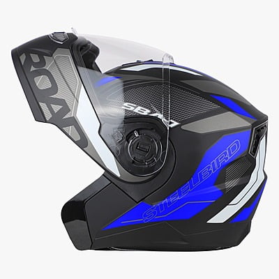 STEELBIRD SBA-7 ROAD MATT BLACK/BLUE C/V (L)