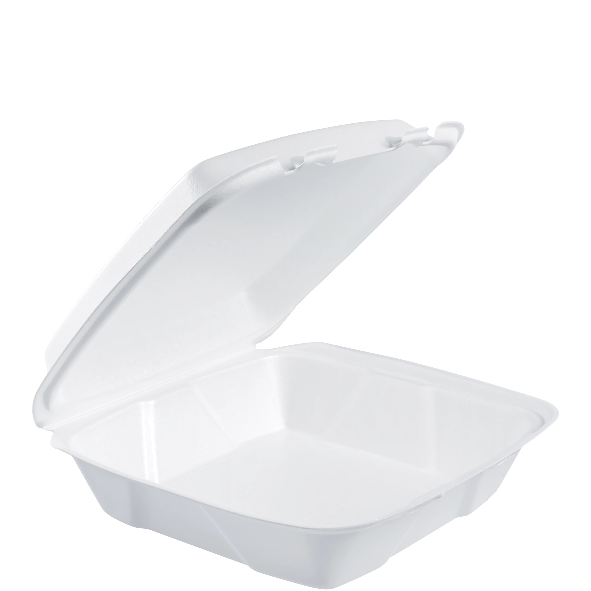 Dart Foam Hinged Containers (Non Perf) Large 1 Comp 9 3/8 x 9 x 3 2 / 100 cs