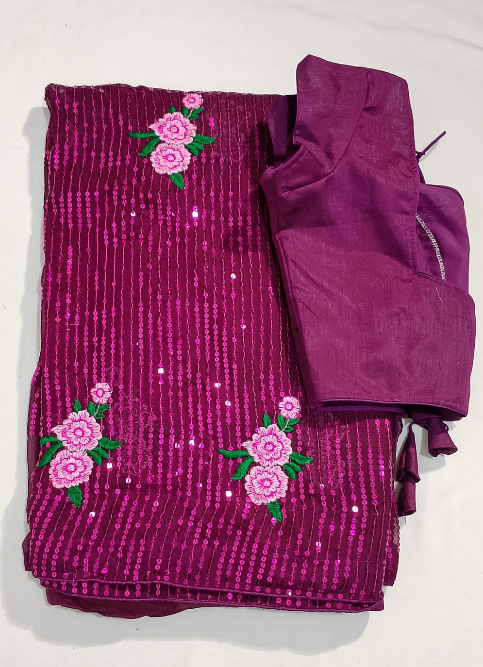 N176: Ready To Ship Beautiful Saree With Stitched Blouse