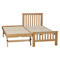 White Wooden Sofa Cum Bed with Pull-Out Trundle – Modern Space Saving Design