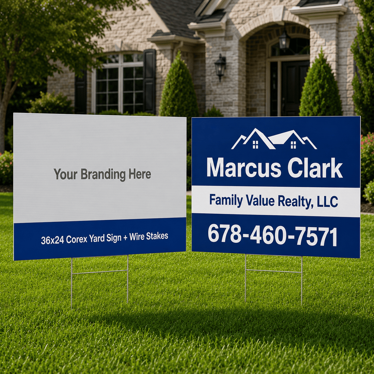 36x24 Corex Yard Sign + Wire Stakes
