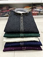 V792:Beautiful Embroidery Sequins Work Men's Kurta Pyjama Sets V792:Beautiful Embroidery Sequins Work Men's Kurta Pyjama Sets