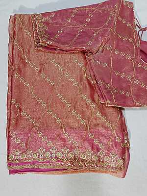 J361: Ready To Ship Beautiful Designer Sequence Work Saree With Stitched Blouse