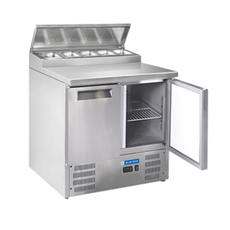 Front look of Blue Star Kitchen Refrigerator-Saladettes 2 Door