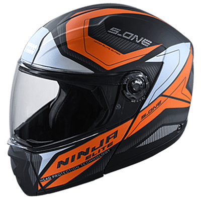 STUDDS NINJA ELITE SUPER D4 MATT BLACK N10 ORANGE C/V (L)