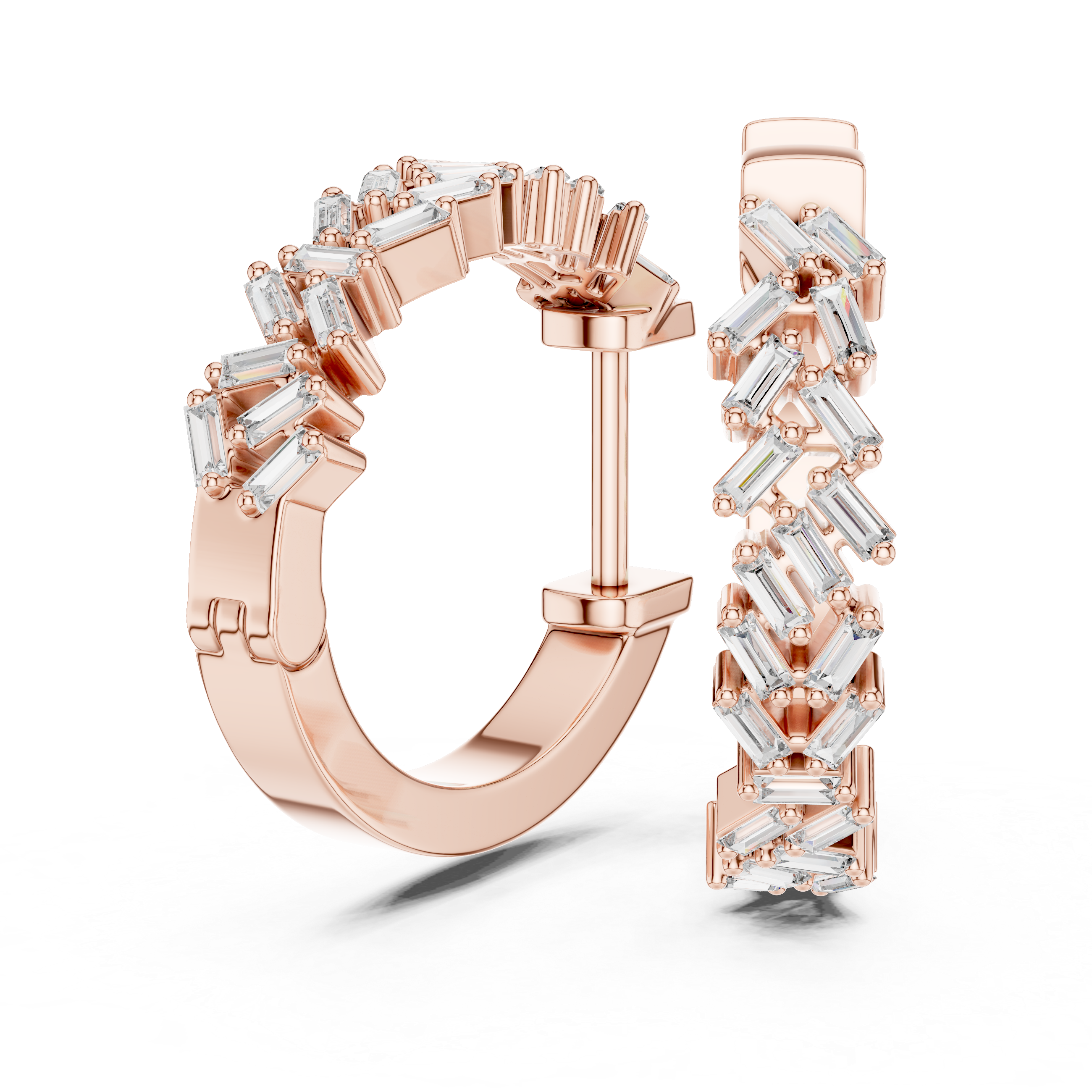The skyline baguette diamond hoop