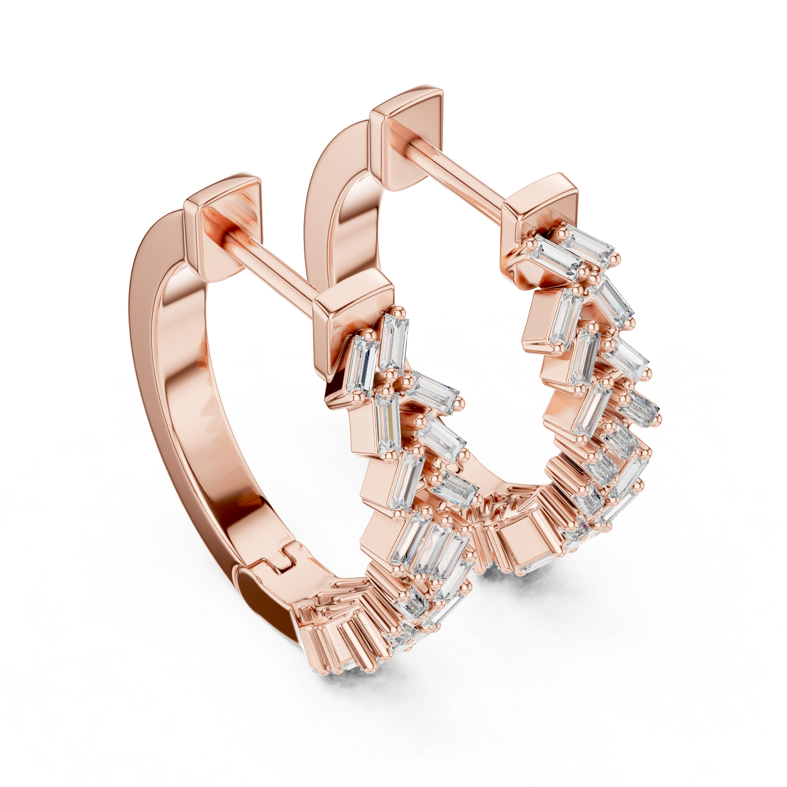The skyline baguette diamond hoop