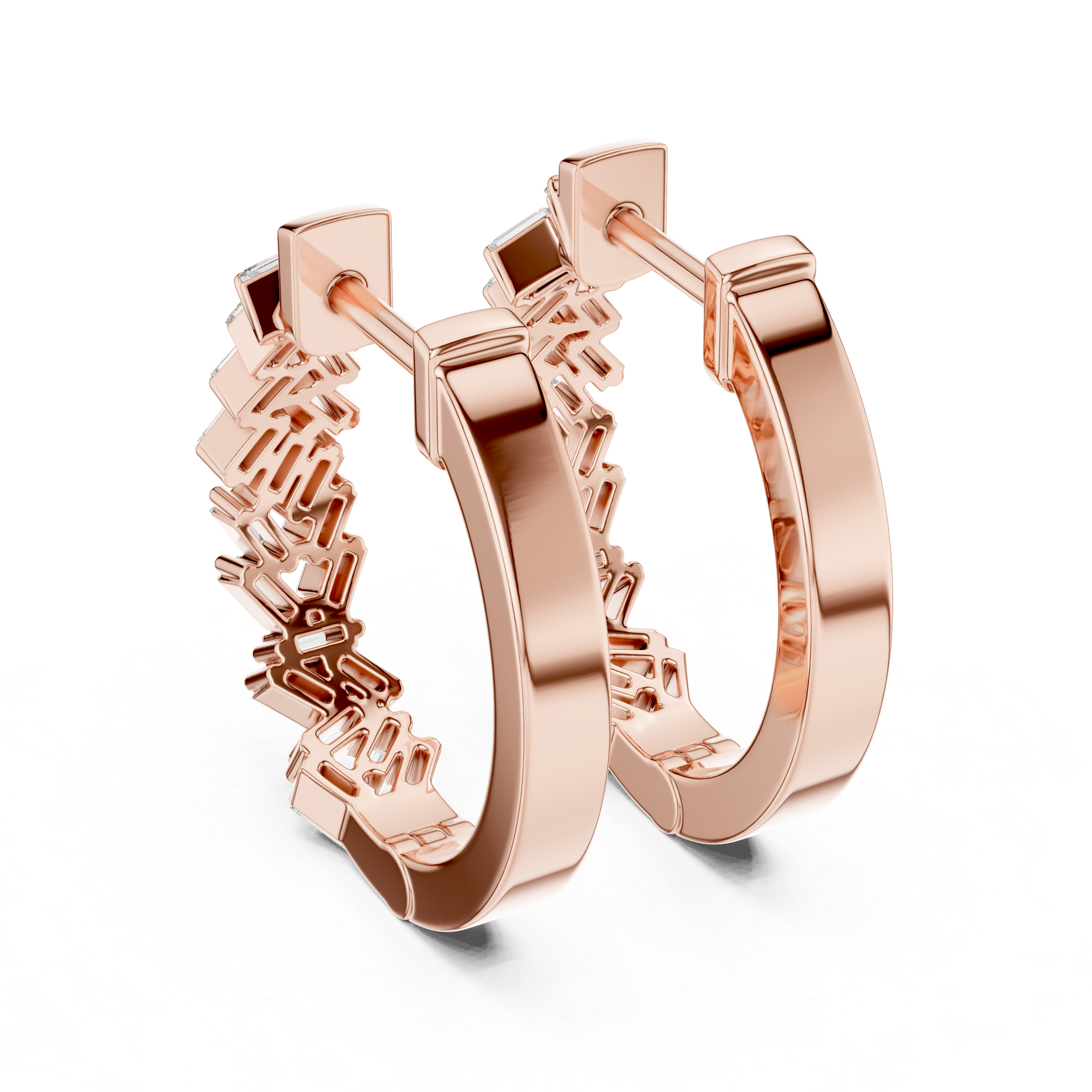 The skyline baguette diamond hoop
