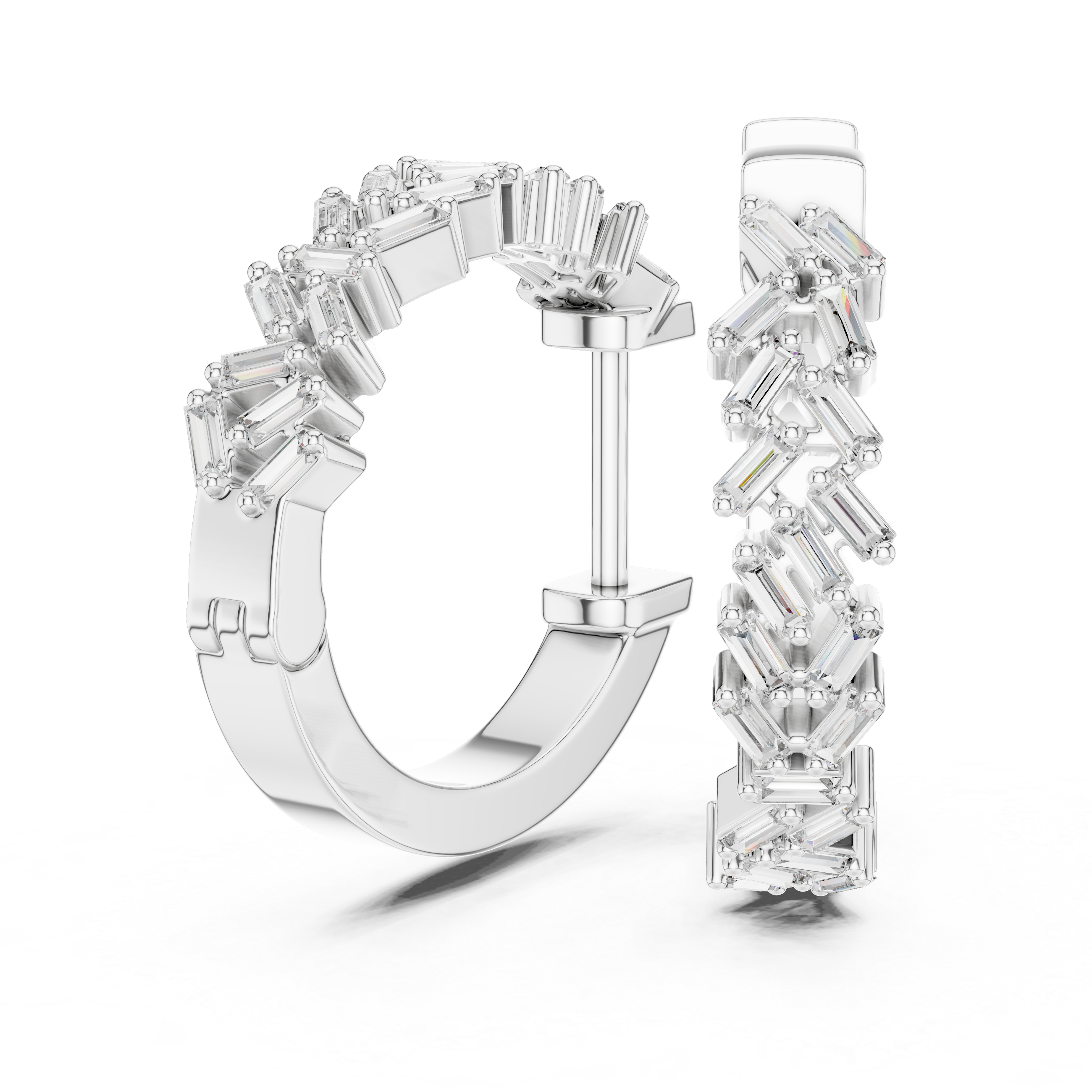 The skyline baguette diamond hoop