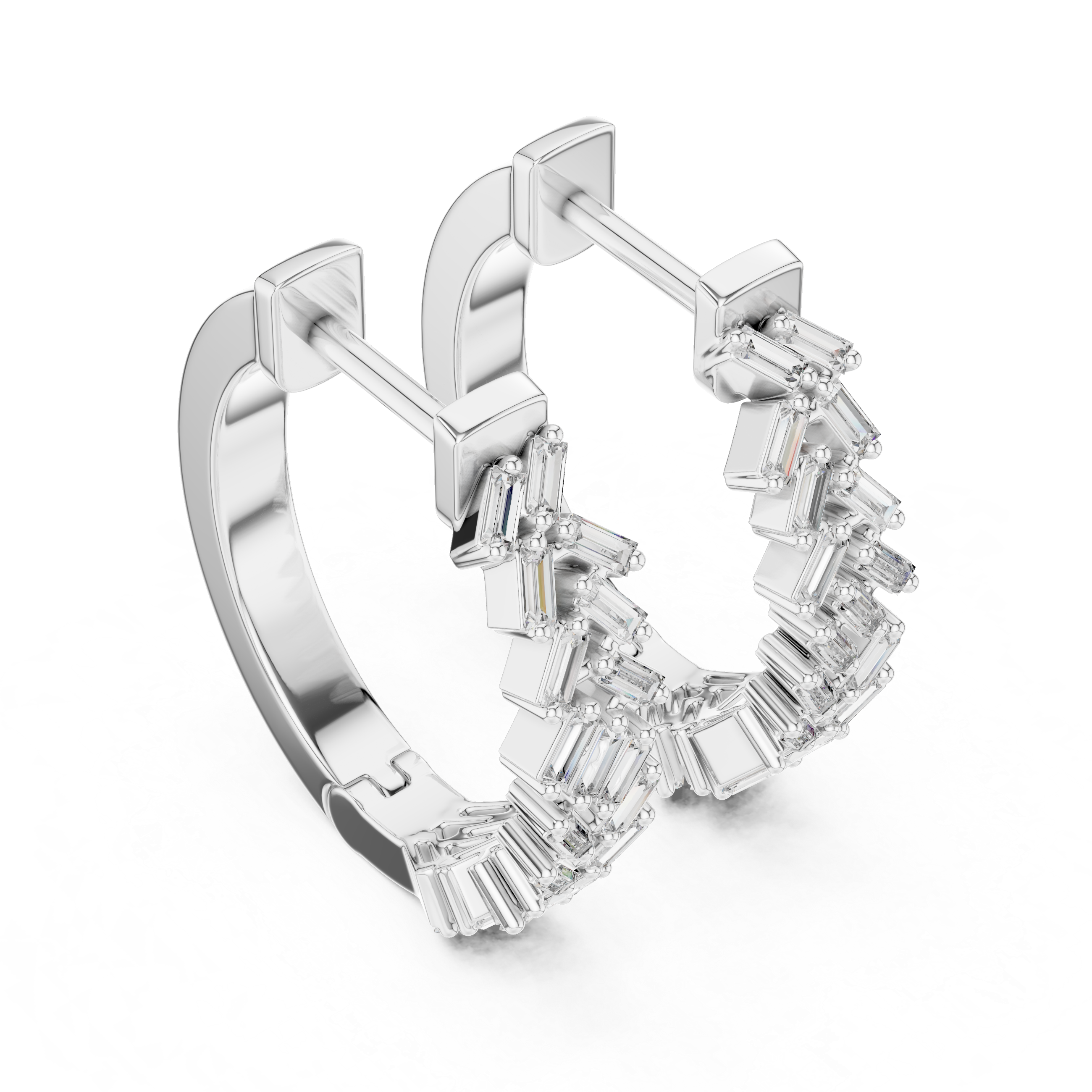 The skyline baguette diamond hoop