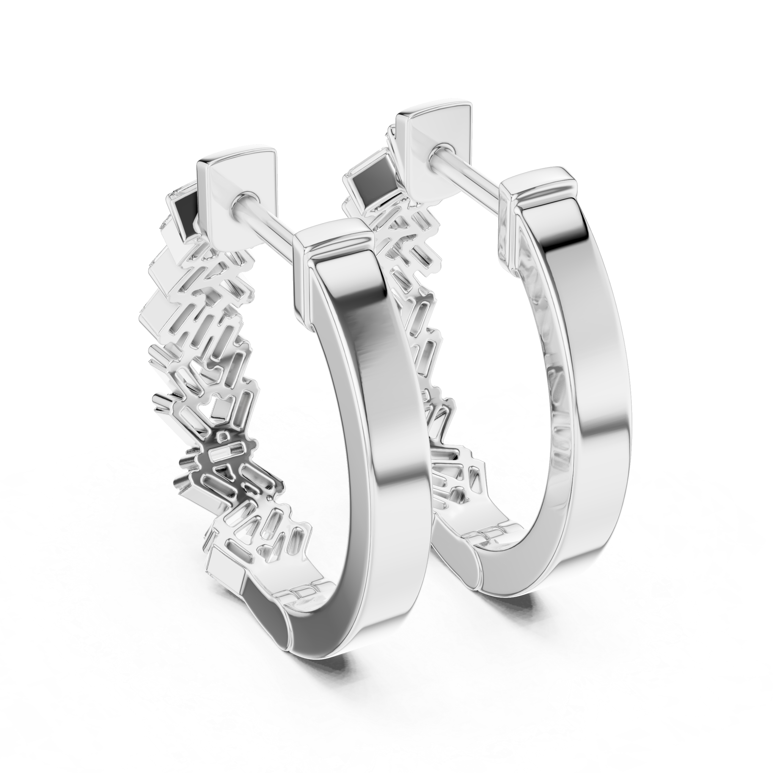The skyline baguette diamond hoop