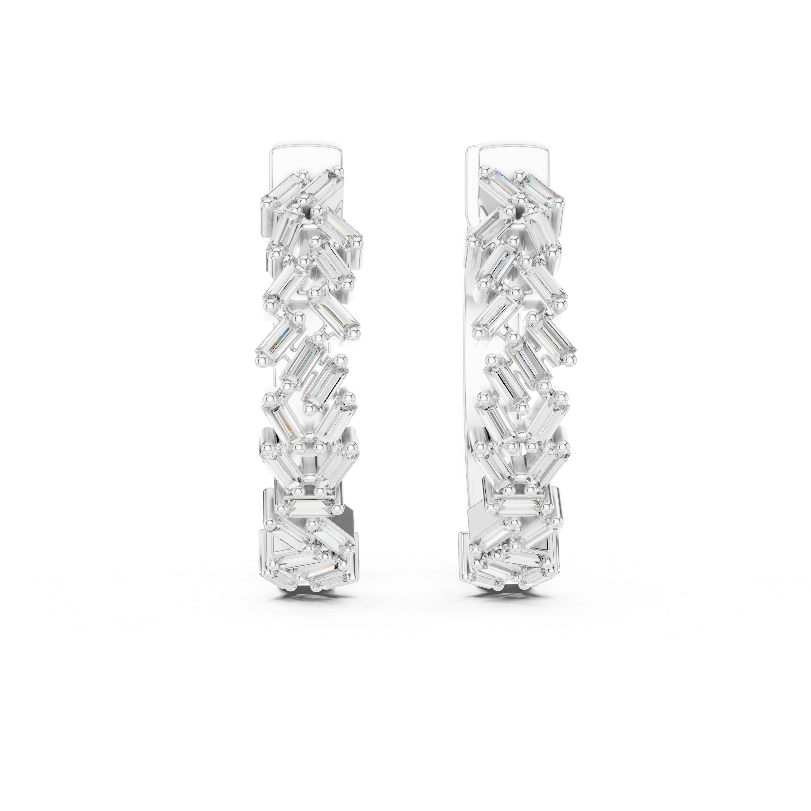 The skyline baguette diamond hoop