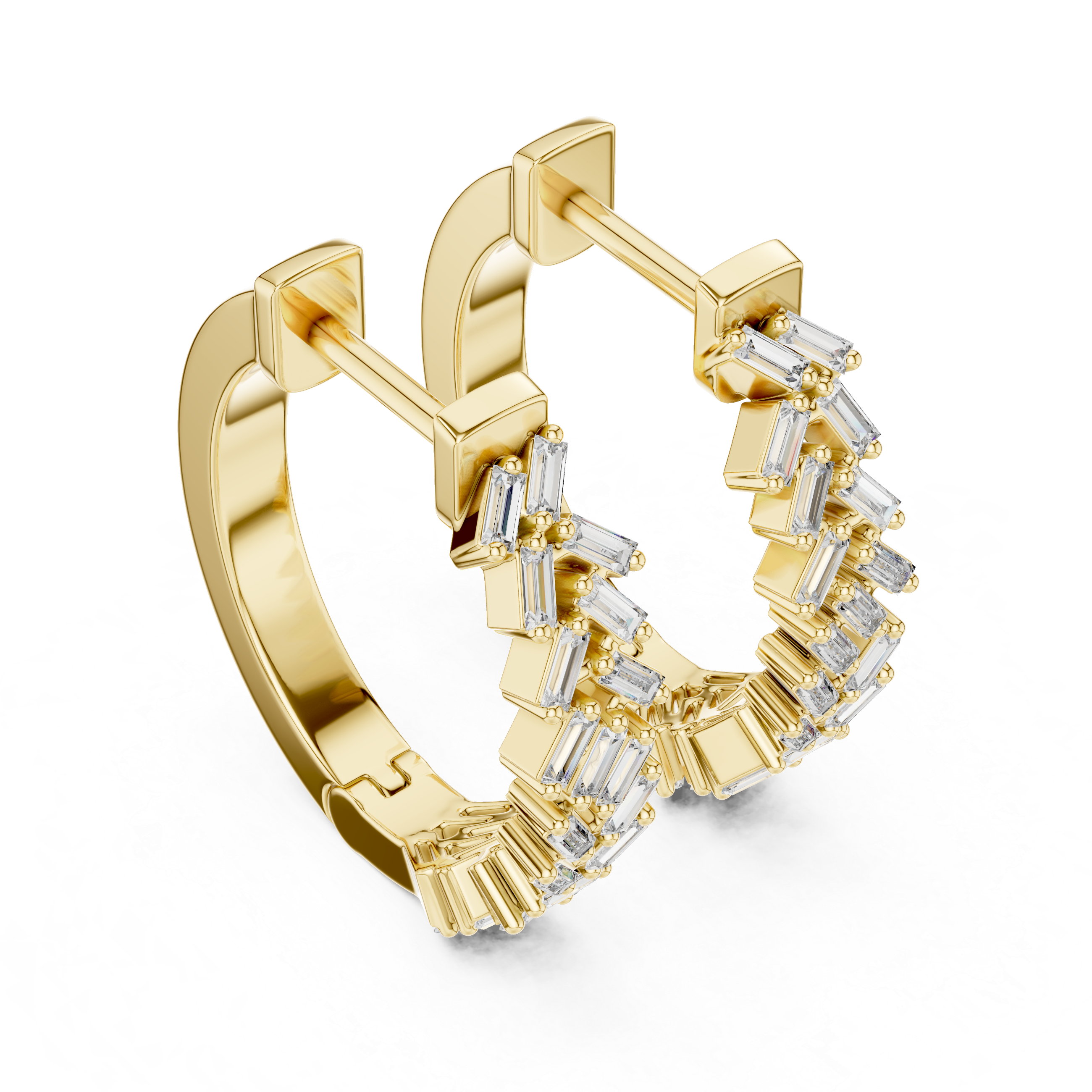 The skyline baguette diamond hoop