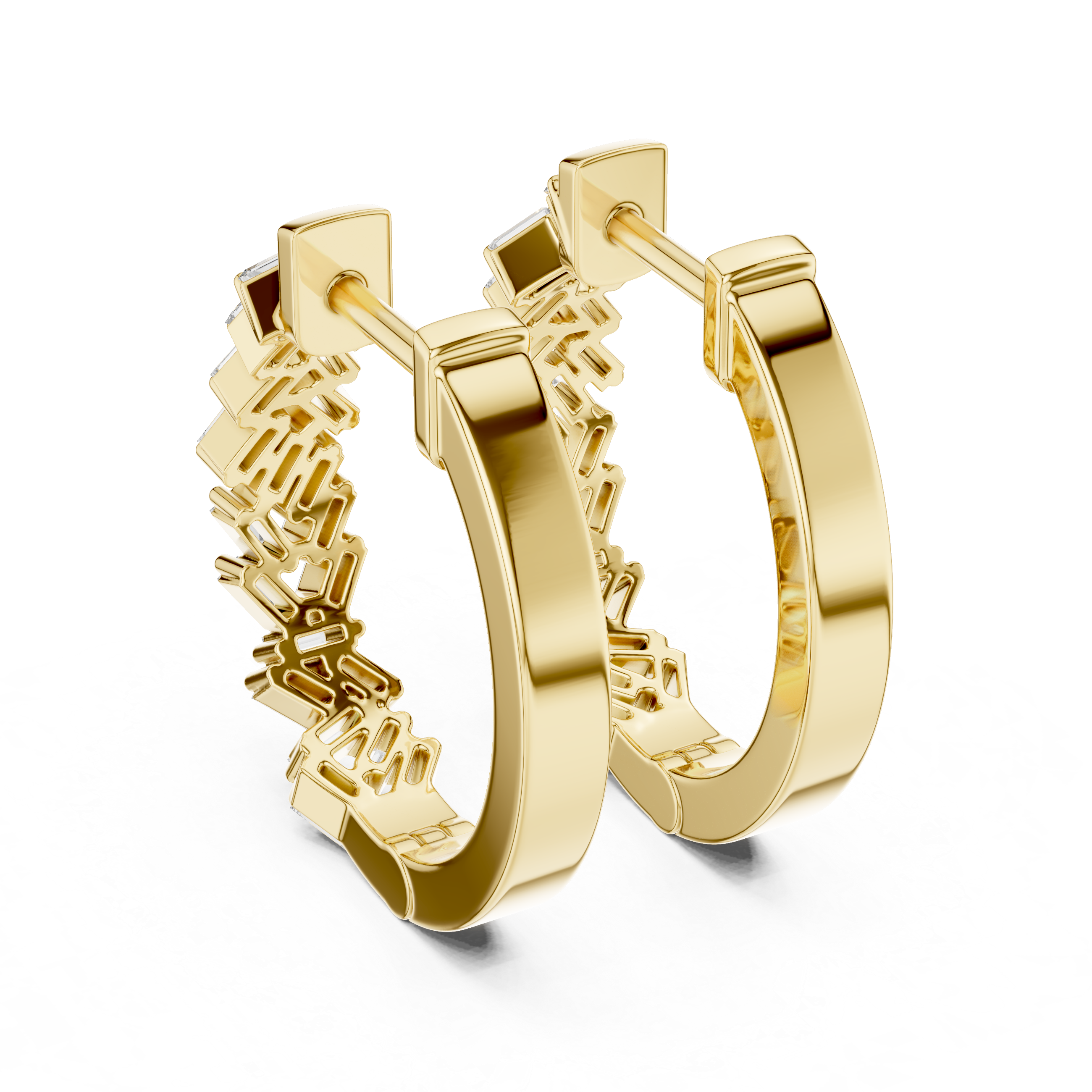 The skyline baguette diamond hoop
