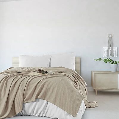 Beige Honeycomb Blanket