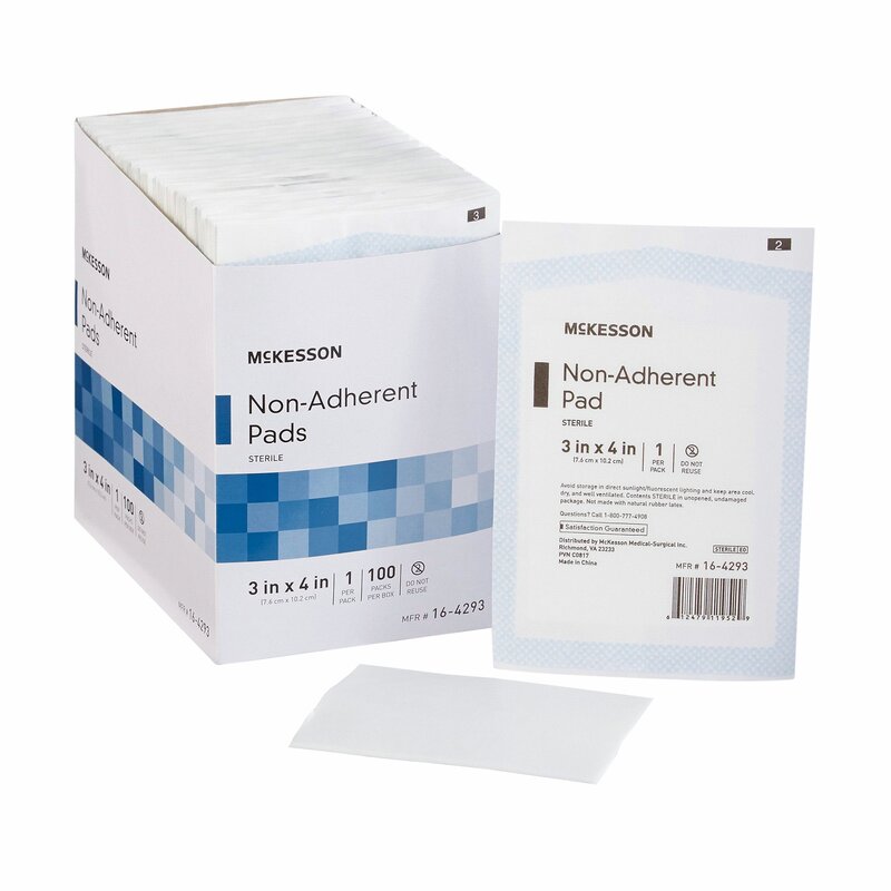 McKesson® Non-Adherent Dressing – 3 × 4 Inch, Sterile, 100 per Pack