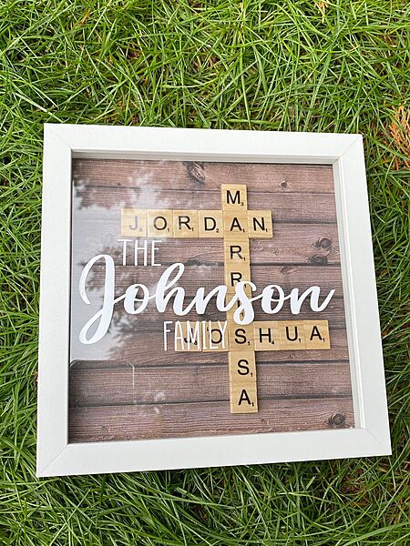 Family Crossword Name Shadow Box