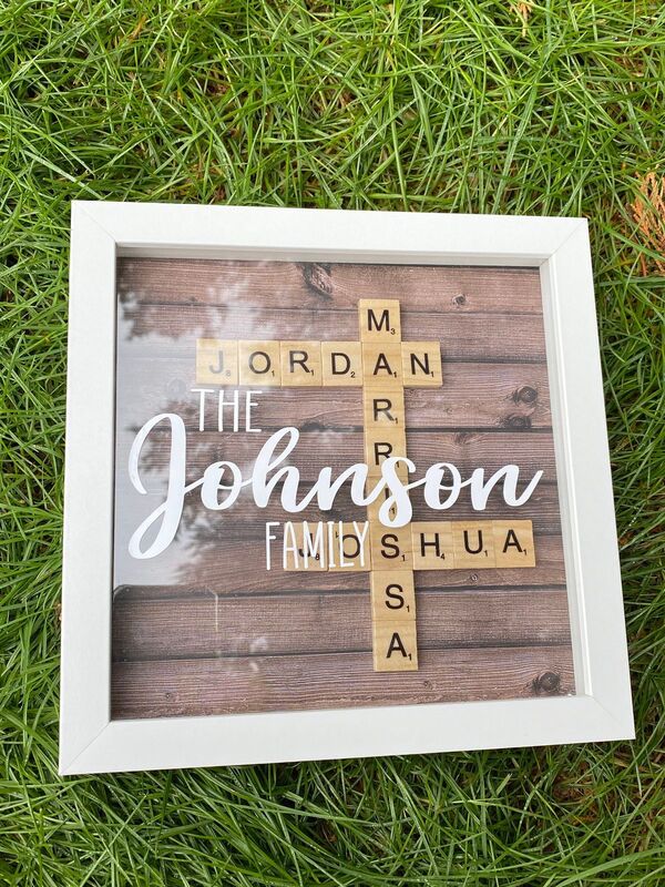 Family Crossword Name Shadow Box