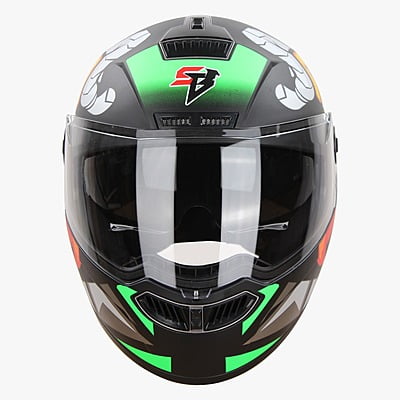 STEELBIRD SBA-7 ISS BIRDIE MATT BLACK/GREEN C/V (M)