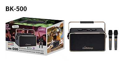 Oudiobop BK-500 Portable Wireless Karaoke Speaker with Dual Microphones