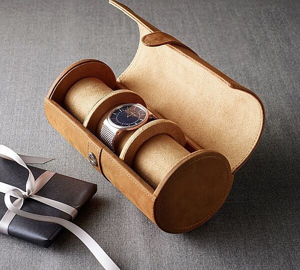 Engraved Leather Watch Roll