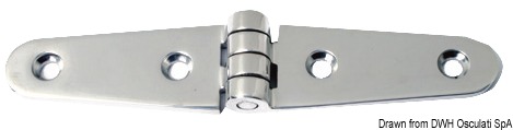Hinge, long wing polished SS 152x29 mm
