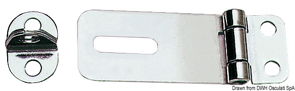 Hasp & Staple chromed brass 65x23 mm