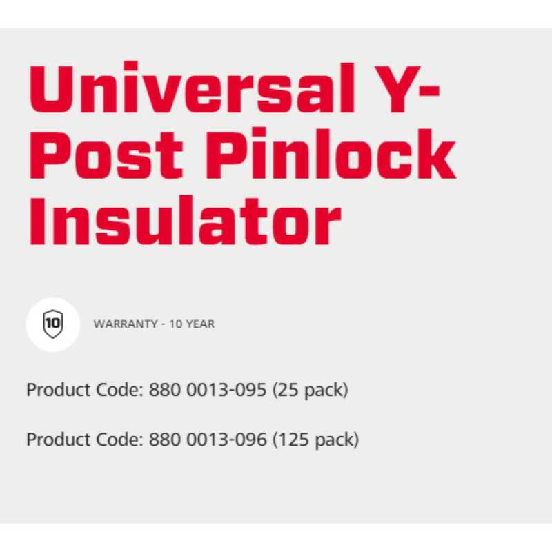 Speedrite Universal Y-Post Pinlock Insulator- 25 Pcs