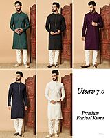 V792:Beautiful Embroidery Sequins Work Men's Kurta Pyjama Sets V792:Beautiful Embroidery Sequins Work Men's Kurta Pyjama Sets